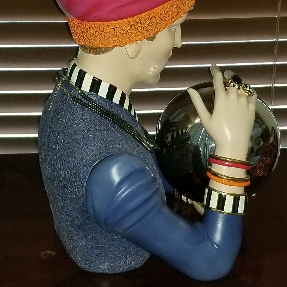 RARE MACKENZIE CHILDS FORTUNE TELLER HALLOWEEN FALL COURTLY CHECK DISPLAY DECOR - Picture 14 of 16